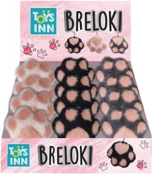 Plush paw keychain – mix of 3 designs - 1 piece