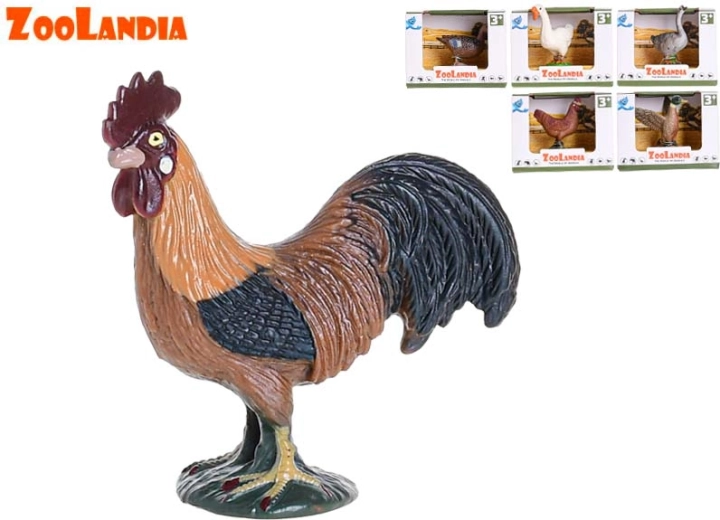 Zoolandia farm animals – figurines of drake, duck, rooster, hen, goose and gander