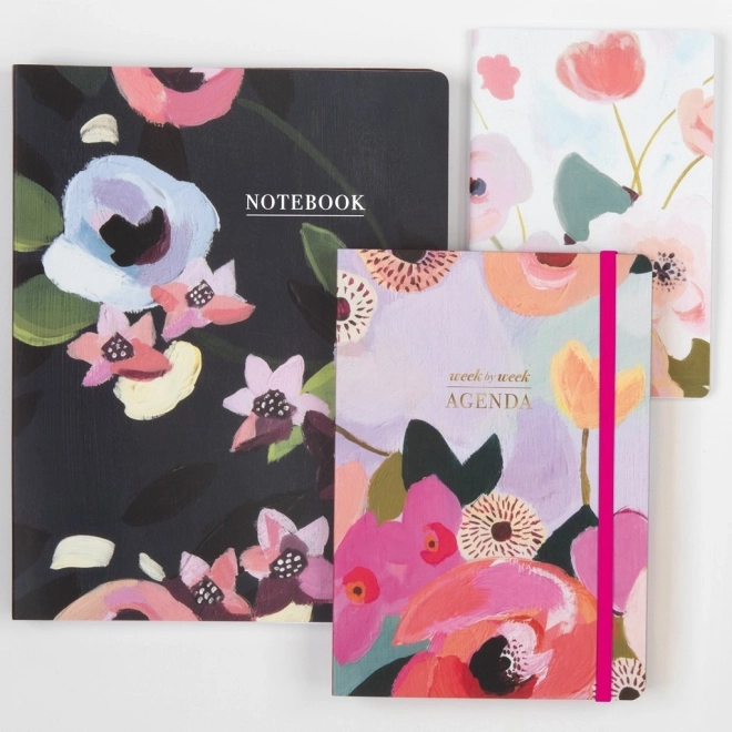 Galison set of mini notebooks with painted flower petals