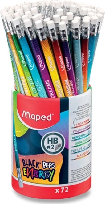 Графитен молив MAPED Black’Peps Energy HB, микс мотиви