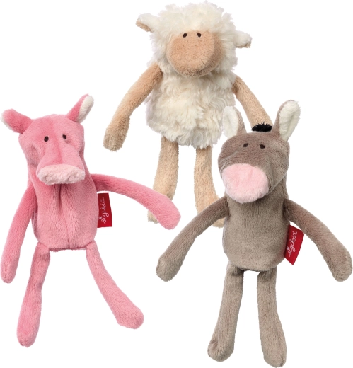 Set of plush finger puppets donkey, piglet and sheep Sigikid