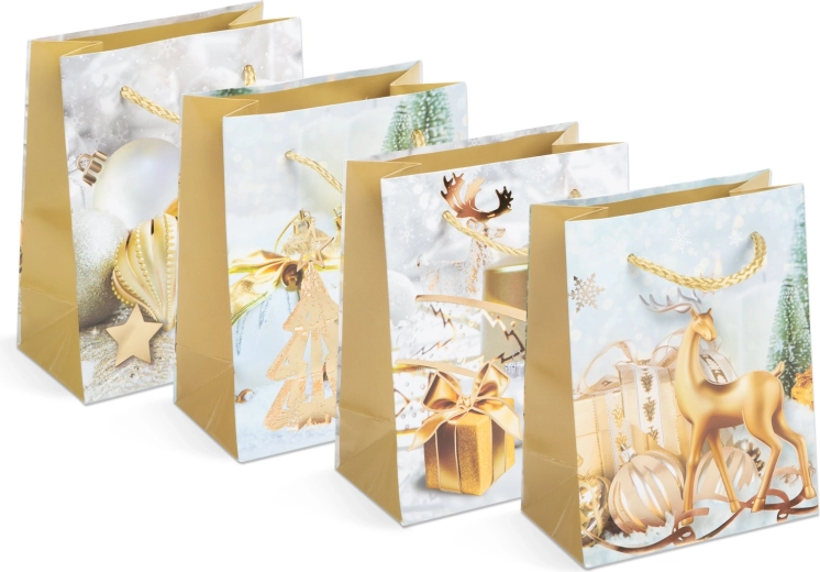 Christmas paper gift bag for a bottle - 1 piece