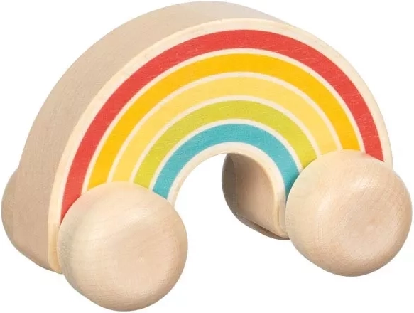 Goki rainbow wooden toy car