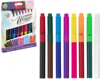 Magic markers with eraser, set of 8 pieces