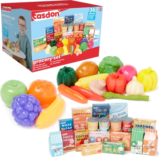 Детски комплект хранителни продукти CASDON – пластмасови плодове и зеленчуци, 36 части
