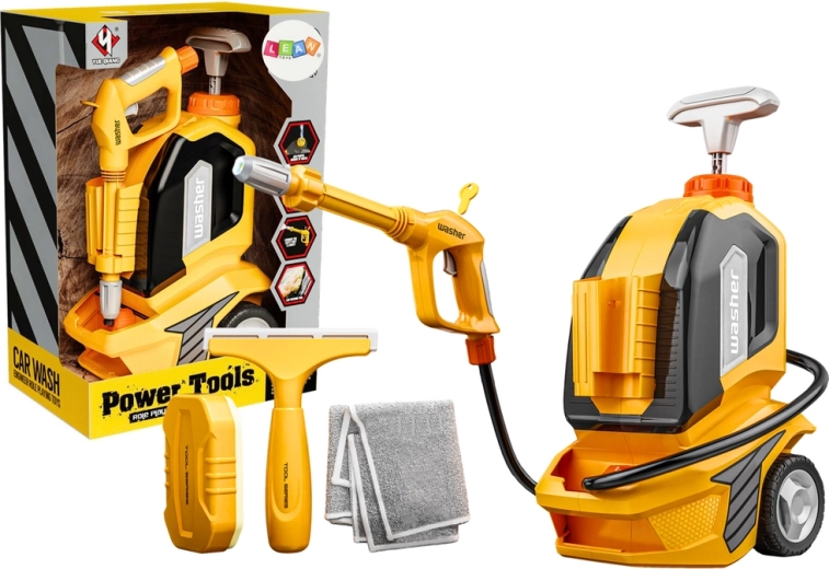 Kids' pressure washer with water function with squeegee, sponge and cloth