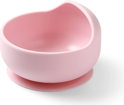 BabyOno silicone bowl with suction base pink 6m+