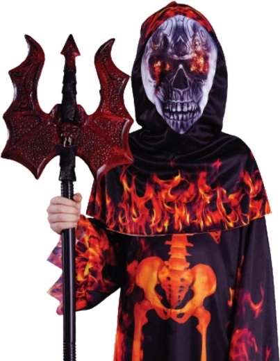 Flames and skeletal motif