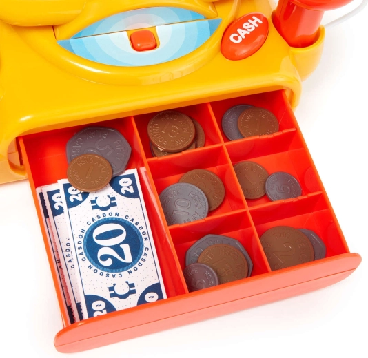 Pull-out cash drawer with compartments