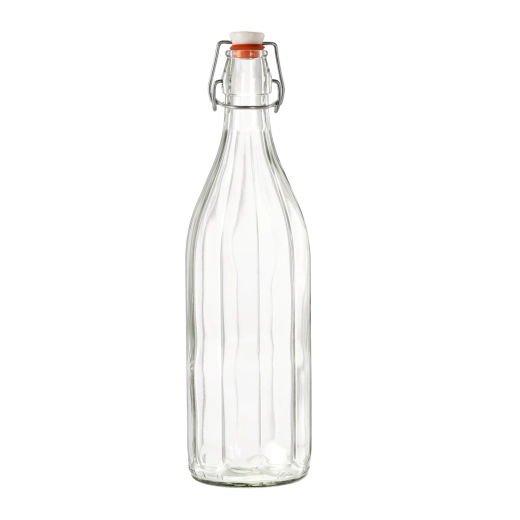 Стъклена бутилка Costolata 1 л с механична лостова закопчалка