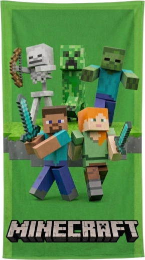 Kids’ quick-drying towel Minecraft Green Attack 70 × 140 cm
