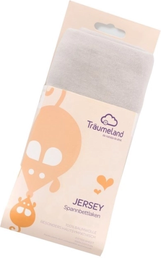 Träumeland fitted jersey sheet 40 × 90 cm light grey