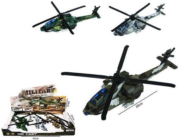 Military helicopter 20 cm with light and sound
