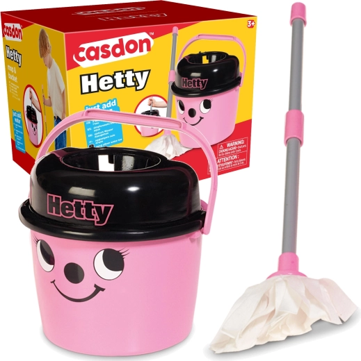 Детски комплект за почистване Casdon Hetty с моп и кофичка