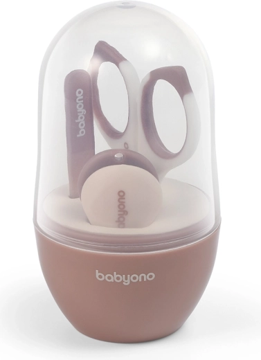 BabyOno kids manicure set in a beige case