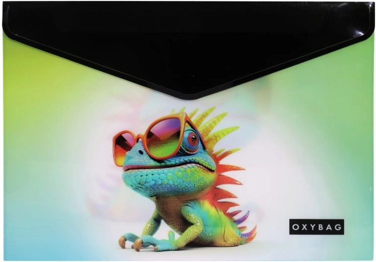 OXY папка с копче (тик-так) A4 Crazy Animals Chameleon