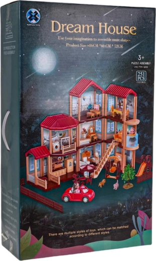Мега магическа къща за кукли с аксесоари, 251 части
