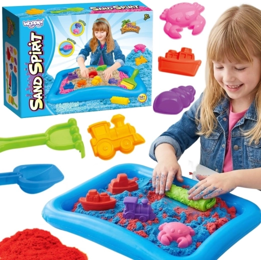 Woopie Sand Spirit кинетичен пясък – комплект с надуваем басейн и формички 3+