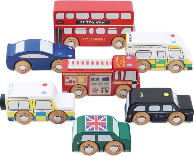 Le Toy Van дървен комплект коли Лондон