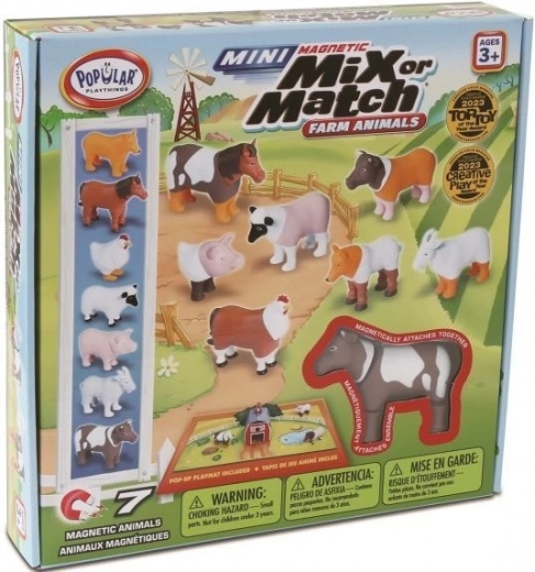 MalBlo Magnetic Mini – животни от фермата, магнитен конструктор за деца