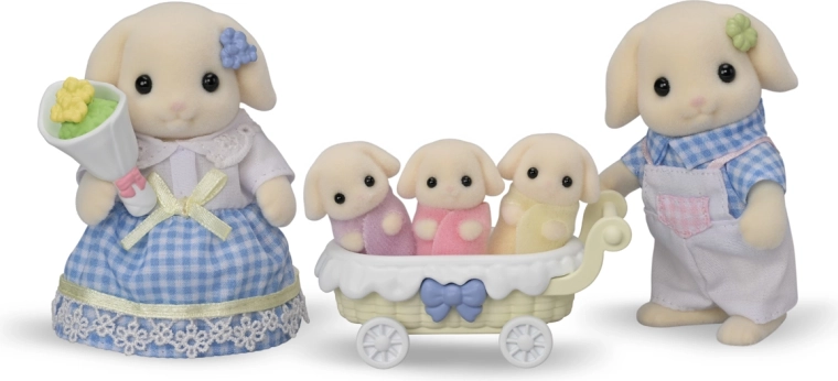 Flora Rabbit Family with Triplets