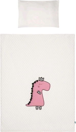 3-piece crib bedding set Belisima Dino 3D, 90 × 120 cm, cream-pink