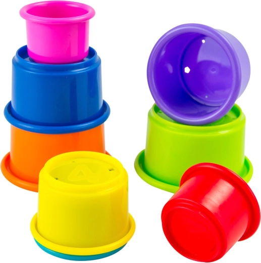 Stacking and nesting cups to develop motor skills