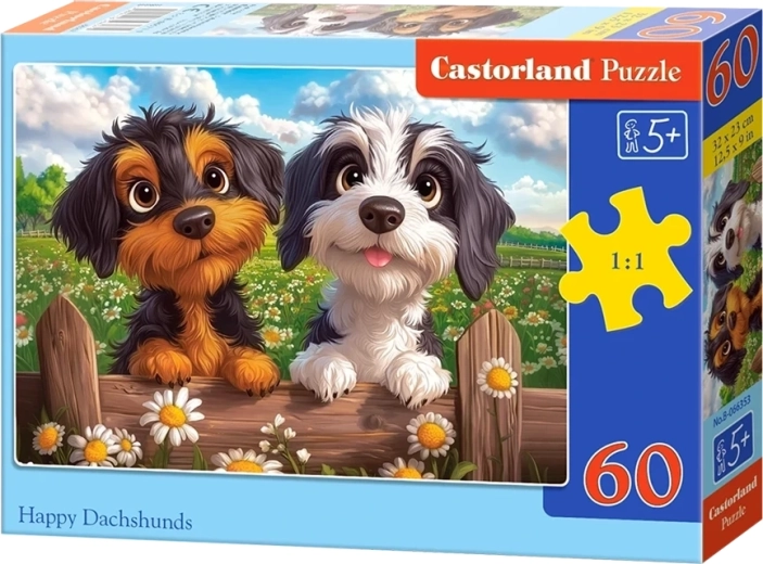 Puzzle Happy Dachshunds 60 Pieces
