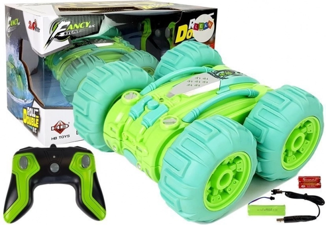 Amphibious double-sided RC stunt car 1:24 green