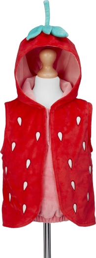 Souza! children's costume cape with hood – strawberry (92 cm)
