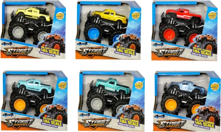 Pull-back racing monster truck 1:64 - 1 piece