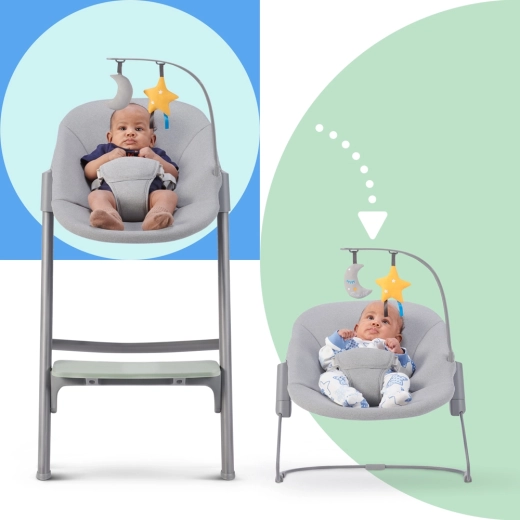 Bouncer with toys for fun and fine motor skills
