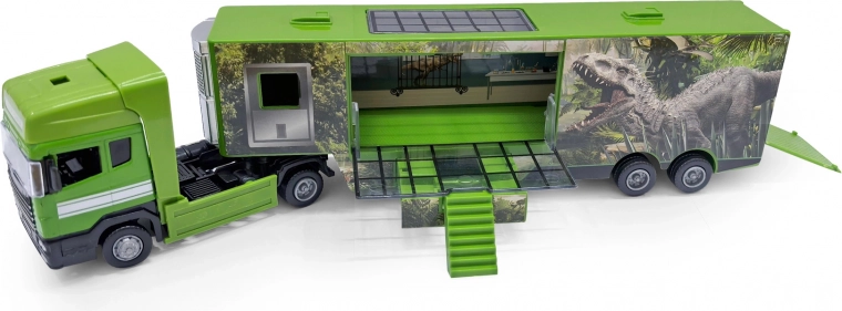Dinosaur-themed truck, metal/plastic, 32 cm
