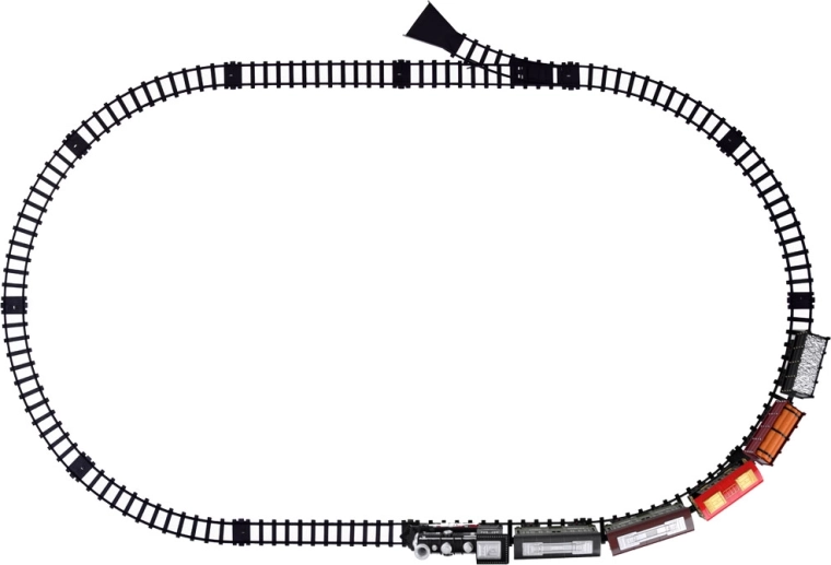 Complete track and flexible car arrangement