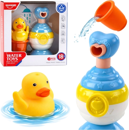 Bath Toy Set with Duck, Cup and Foam Dispenser