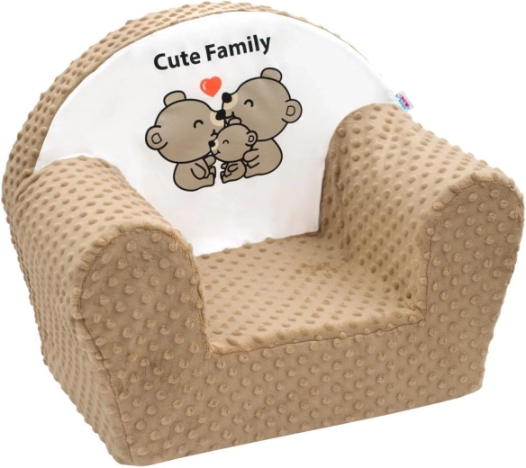 Детско кресълце от минки NEW BABY Cute Family капучино