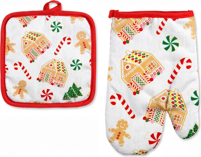 Christmas Kitchen Oven Mitt and Pot Holder