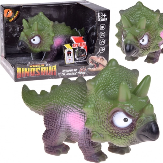 Interactive rubber triceratops with sound