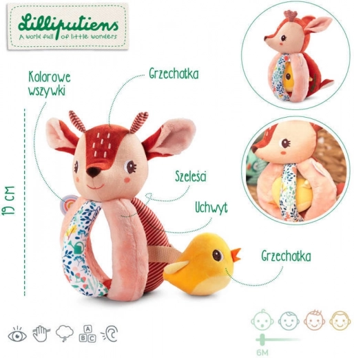 Lilliputiens дрънкалка и играчка за хващане сърничка Стела, 6 м+
