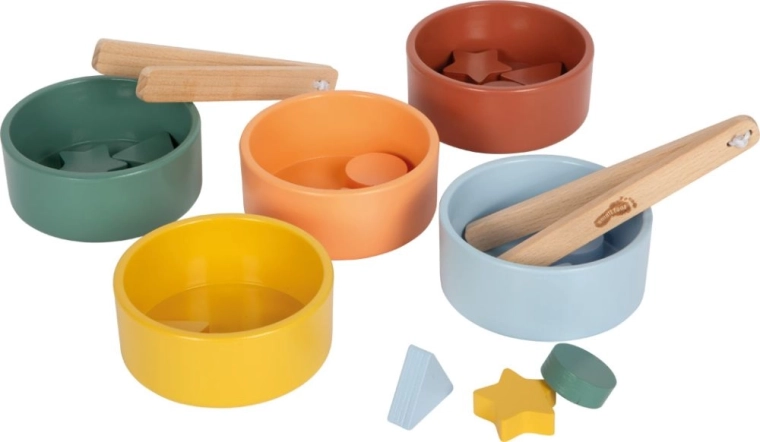 Дървени купички за сортиране Montessori