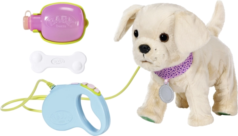 Walks, barks and wags its tail