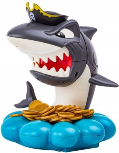 Pirate shark and golden coins