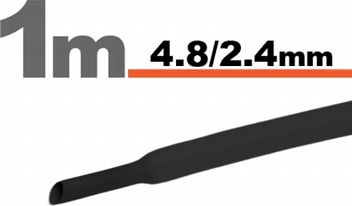 Черен термосвиваем шлаух 4,8/2,4 mm