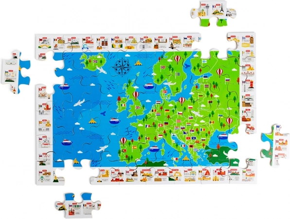 Bigjigs Toys дървен подов пъзел карта на Европа – 48 части