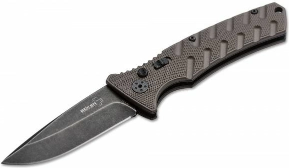 Böker Plus Strike drop point coyote automatic knife