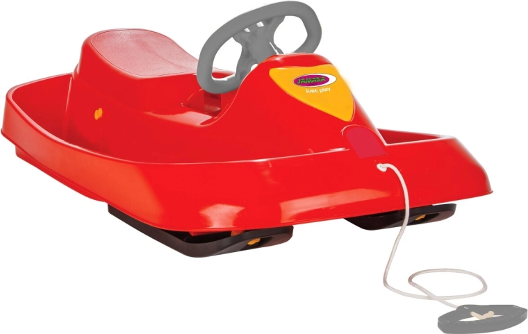 Детска шейна Snow Play Ralley 100 см, червена, с волан и спирачка