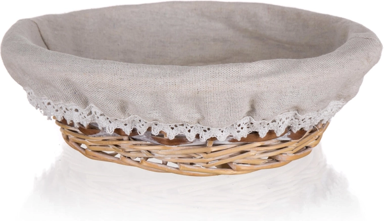 Wicker Round Basket Duo 26 × 8 cm with Lace