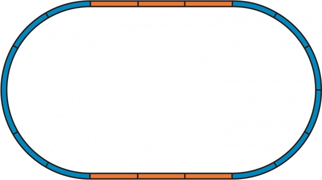 Ready-to-run oval layout for instant operation
