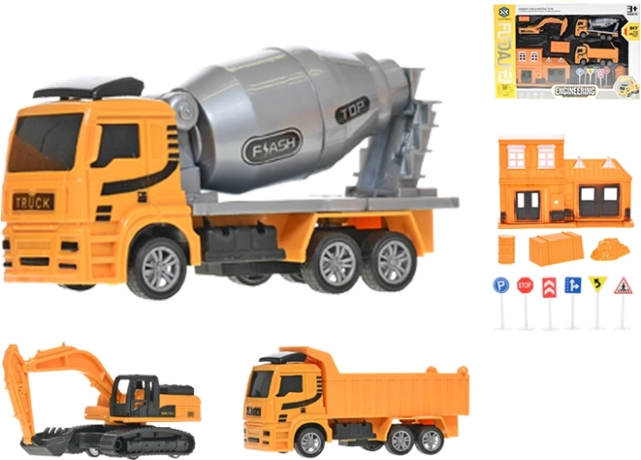 Set of construction vehicles with pull-back action 12–14 cm, 3 pcs