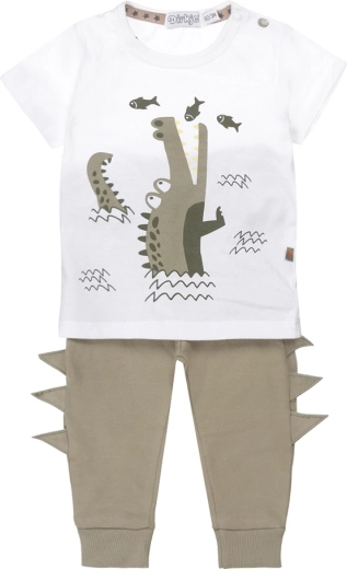 DIRKJE kids’ set: short-sleeve T-shirt and sweatpants for boys, white, size 56